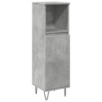 vidaXL Armoire de salle de bain gris béton 30x30x100 cm