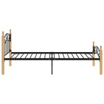 vidaXL Cadre de lit sans matelas noir métal bois chêne massif 90x200cm