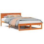 vidaXL Cadre de lit Marron cireux Bois massif 120 x 190 cm Cadre de lit