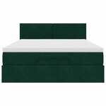 vidaXL Cadre de lit ottoman avec matelas vert foncé 140x200 cm velours