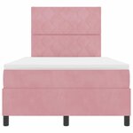 vidaXL Lit à ressorts avec matelas Rose 120 x 200 cm Velours