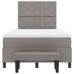 vidaXL Lit à ressorts avec tête de lit Taupe 120 x 190 cm tissu