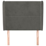 vidaXL Tête de lit avec oreilles Gris foncé 103x23x118/128 cm Velours