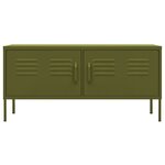 vidaXL Meuble TV Vert olive 105x35x50 cm Acier
