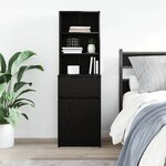 vidaXL Table de chevet noir 39x35x125 cm bois d’ingénierie