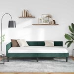 vidaXL Cadre de lit d'angle avec tête de lit Vert foncé 80 cm x 200 cm