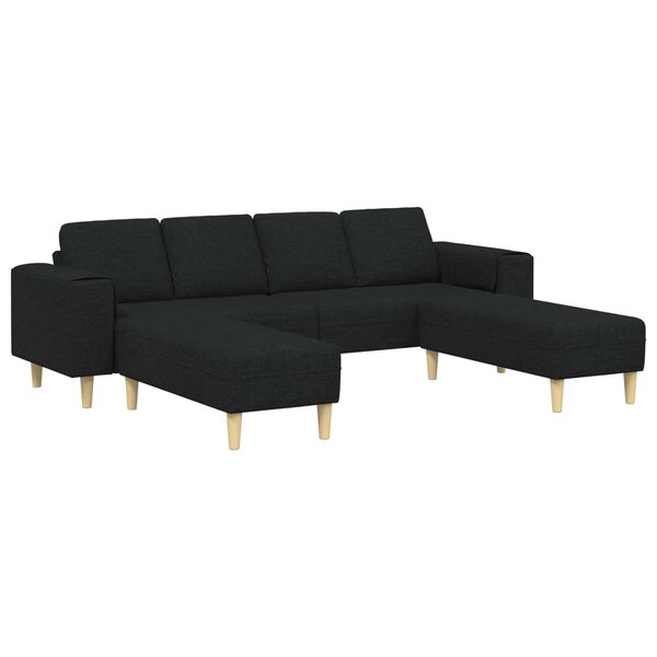 vidaXL Canapé de salon 3 Pièces Noir Polyester