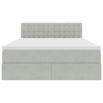 vidaXL Lit de Rangement avec matelas Gris clair 140 x 190 cm Velours