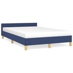 vidaXL Cadre de lit avec tête de lit Bleu 120x200 cm Tissu
