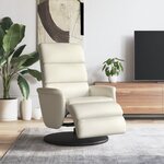 vidaXL Fauteuil inclinable avec repose-pieds crème similicuir