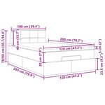 vidaXL Cadre de lit ottoman et matelas gris foncé 120x200 cm velours