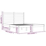 vidaXL Cadre de lit Blanc Bois de pin massif 120x190 cm Petit double