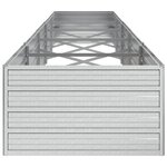 vidaXL Lit surélevé de jardin 400x80x45 cm Acier galvanisé Argenté