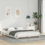 vidaXL Cadre de lit surélevé Blanc 160 x 210 cm Bois massif en pin