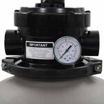 vidaXL Filtre à sable pour piscine avec vanne 4 positions Gris 350 mm