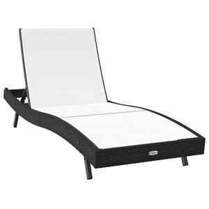 vidaXL Chaise longue 1-personne Noir et Blanc 70 x 197 x 82 cm