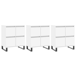 vidaXL Buffets 3 Pièces Blanc Bois d'ingénierie