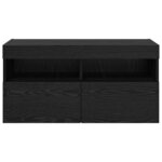 vidaXL Meuble TV mural Chêne noir 80 x 30 x 40 cm Bois d'ingénierie