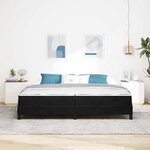 vidaXL Lit à ressorts avec matelas Noir 200 x 200 cm tissu