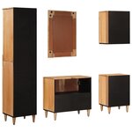 vidaXL Ensemble de mobilier de salle de bain avec tiroir 5 Pièces Naturel
