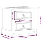 vidaXL Table de chevet Corona 53x39x50 cm bois de pin massif
