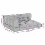 vidaXL Coussin de canapé sur palette 3 Pièces Gris tissu