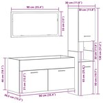 vidaXL Ensemble de meubles salle de bain 3 Pièces bois d'ingénierie