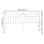 vidaXL Tête de lit métal blanc 200 cm