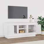 vidaXL Meuble TV blanc 102x35x45 cm bois d'ingénierie