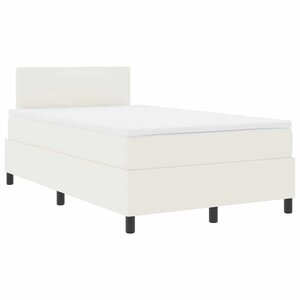 vidaXL Lit à ressort LED avec tête de lit Crème et Blanc 120 x 190 cm