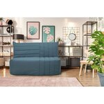 Banquette BZ 2 places BECCI - Tissu bleu de prusse - Matelas Bultex - 142 x 101 x 95 cm