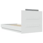 vidaXL Cadre de lit avec tête de lit et lumières LED blanc 90x190 cm