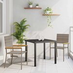 vidaXL Ensemble de salle à manger pour jardin 3 Pièces Gris Poly rotin
