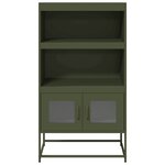 vidaXL Buffet haut vert olive 68x39x123 cm acier