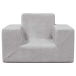vidaXL Canapé pour enfants Gris clair Peluche douce