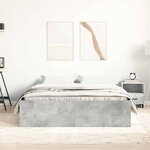 vidaXL Cadre de lit sans matelas gris béton 140x190 cm