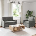 vidaXL Ensemble de Canapés 2 Pièces Gris clair Velours