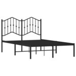 vidaXL Cadre de lit métal sans matelas avec tête de lit noir 120x190cm
