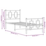 vidaXL Cadre de lit métal sans matelas avec pied de lit blanc 75x190cm