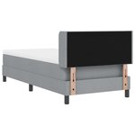 vidaXL Lit ressort avec matelas Gris clair 90x200 cm Tissu