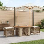 vidaXL Ensemble de salle à manger pour jardin 3 Pièces Beige et crème
