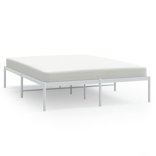 vidaXL Cadre de lit métal blanc 150x200 cm