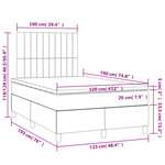 vidaXL Sommier à lattes de lit et matelas gris foncé 120x190cm velours
