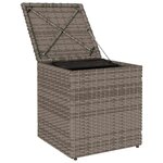 vidaXL Tabourets jardin coussins lot de 2 gris 40x40x43 cm poly rotin