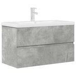 vidaXL Ensemble de meubles de salle de bain 2 Pièces gris béton