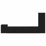 vidaXL Ensemble meuble TV Montage mural 3 Pièces Noir Bois d'ingénierie