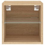 vidaXL Meuble TV mural avec lumières LED chêne sonoma 30x28 5x30 cm