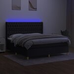 vidaXL Sommier à lattes de lit matelas et LED Noir 160x200 cm Tissu