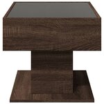 vidaXL Table basse avec LED chêne marron 70x50x45 cm bois d'ingénierie