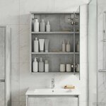 vidaXL Armoire Miroir de Salle de Bain Gris béton 43 x 16 x 62.5 cm